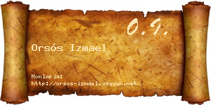 Orsós Izmael névjegykártya